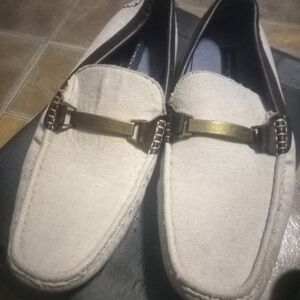 Tommy Hilfiger Cream and Brown Loafers